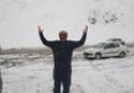 snow on the way to Shomal